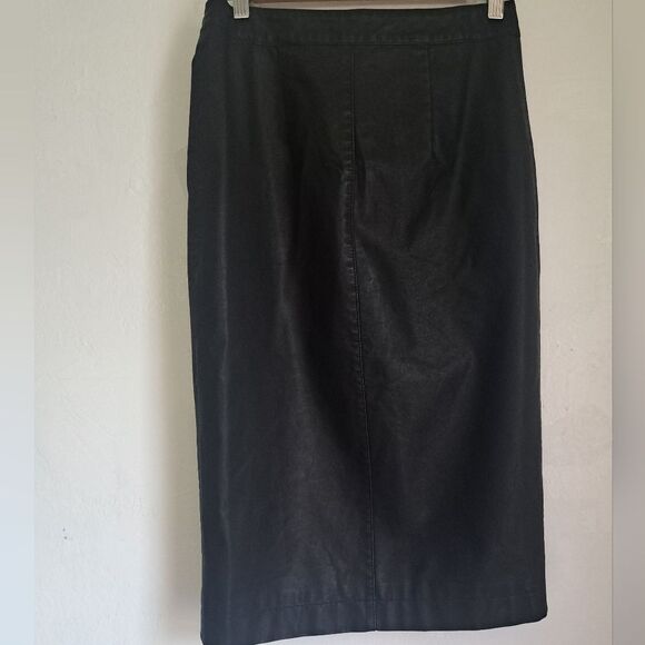 Free People womens small midi length black leather pencil skirt - Picture 3 of 6